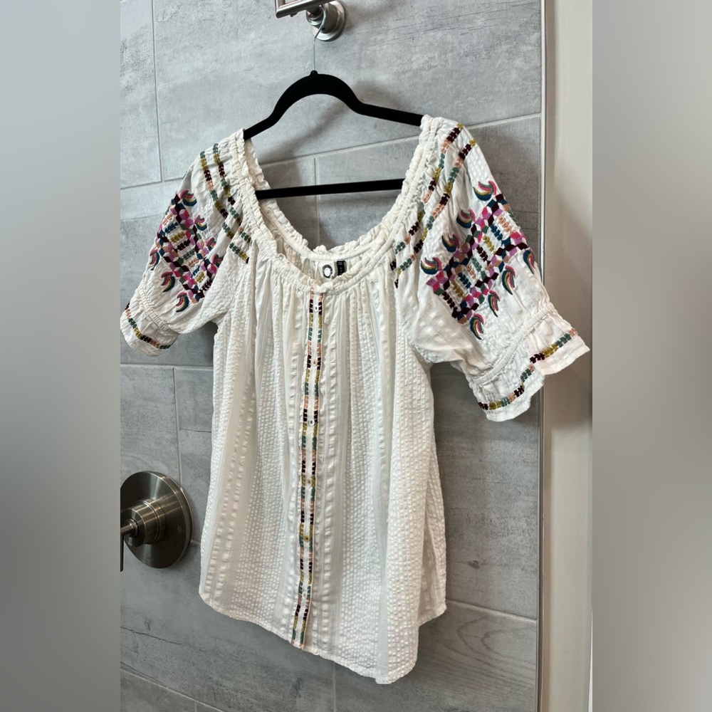 Off the shoulder top from Anthropologie